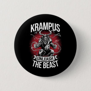 Krampunacht jul Monster Krampus Älskare Festi Knapp