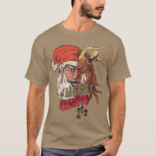 Krampunacht Merry Krampus och Santa Horror Kristus T Shirt