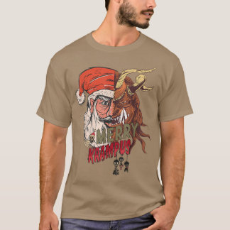 Krampunacht Merry Krampus och Santa Horror Kristus T Shirt