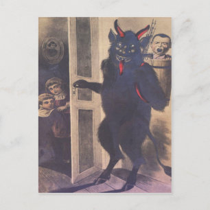 Krampus annalkande familj helg vykort