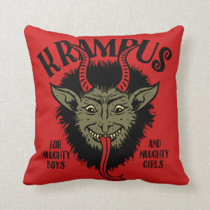 Krampus Ansikte Naughty Kudde