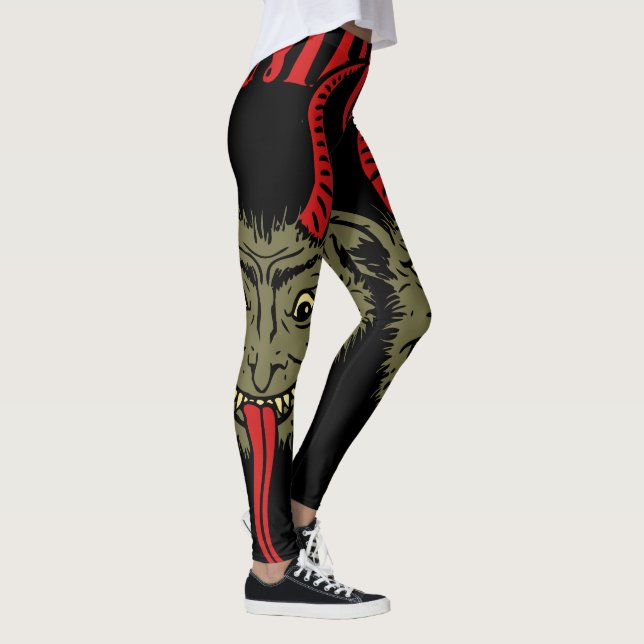Krampus Ansikte Naughty Leggings (Höger)