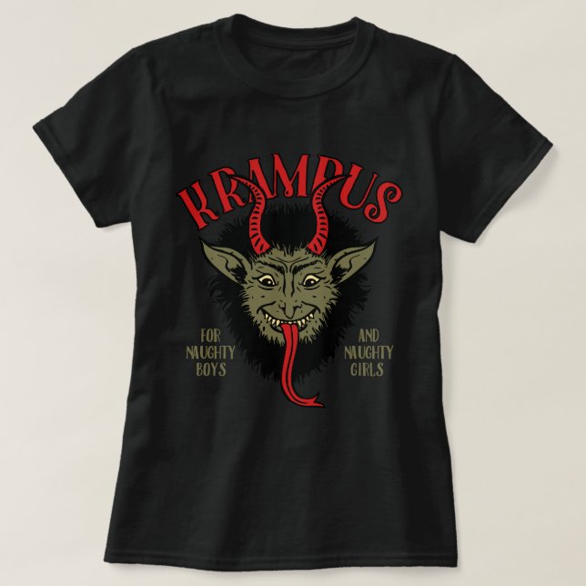 Krampus Ansikte Naughty Tee (Design framsida)