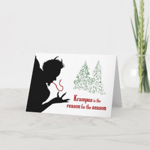 Krampus är orsaken till årstidshälsningskorten helgkort