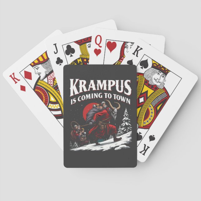 Krampus är på väg till Town Krampus-jul Casinokort (Baksidan)