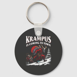 Krampus är på väg till Town Krampus-jul Nyckelring