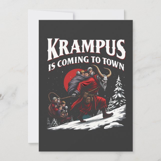 Krampus är på väg till Town Krampus-jul Spara Datumet (Framsida)