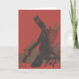 Krampus bestraffar dåliga vuxna helgkort