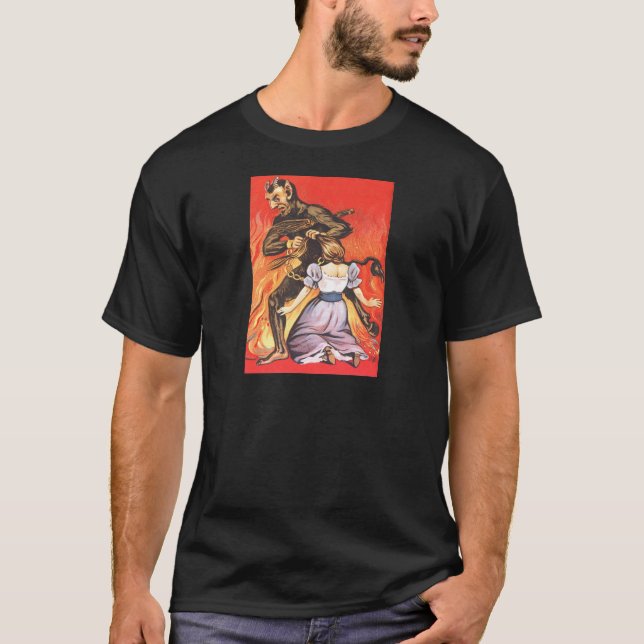 Krampus bestraffar kvinna t shirt (Framsida)