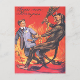 Krampus bestraffar vuxen vykort