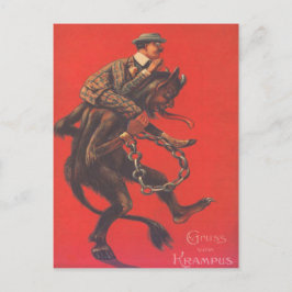 Krampus bortförande vuxen vykort