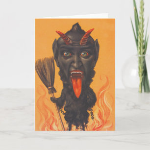 Krampus Broom helvetskedjor Helgkort