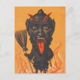 Krampus Broom helvetskedjor Vykort
