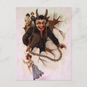 Krampus bryter igenom vykort