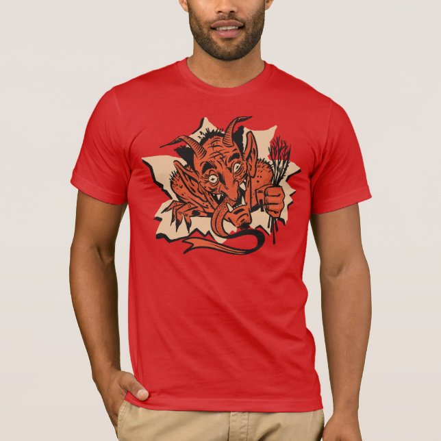 Krampus Busting genom skjortan T Shirt (Framsida)