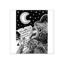 KRAMPUS CHRISTMAS NAUGHTY LIST GUBBER FRIMÄRKE STÄMPEL