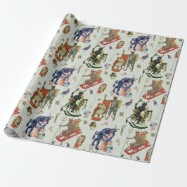 Krampus Collage Wrapping Papper Presentpapper