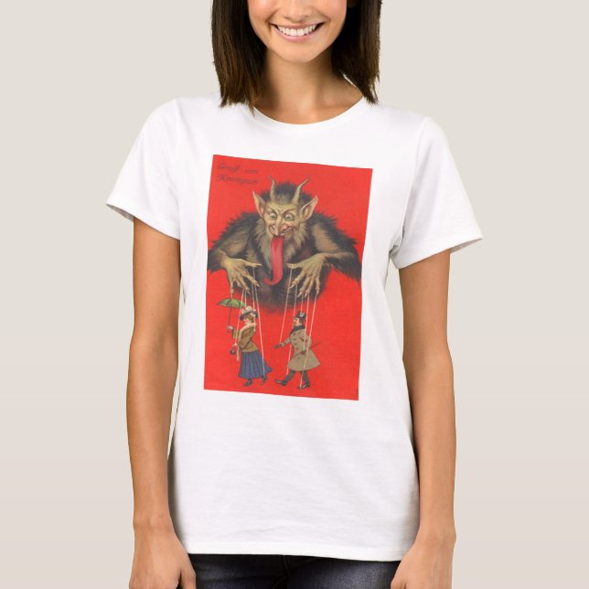 Krampus dockmanipulation av vuxna t shirt (Framsida)