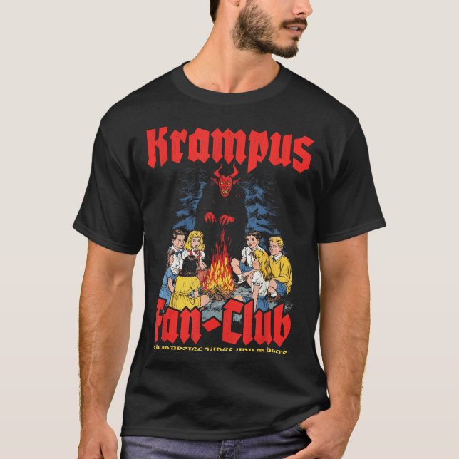 Krampus Fan-club Ugly Xmas German Christmas Demon  T Shirt (Framsida)