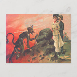 Krampus förföljer romantisk par vykort