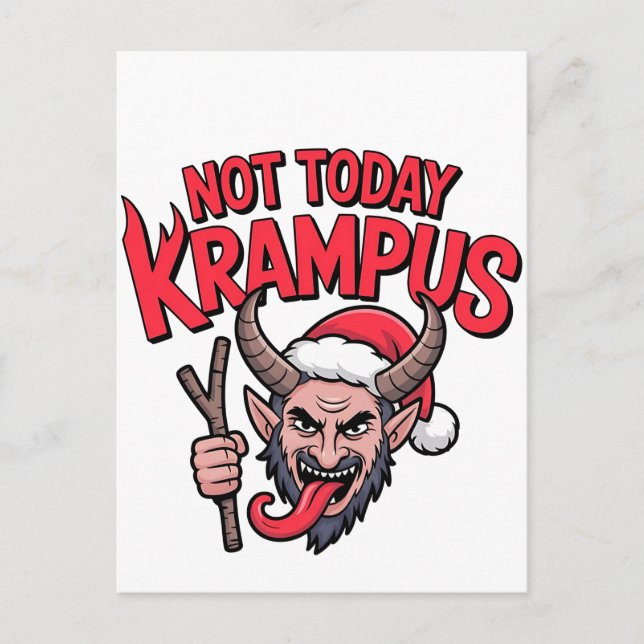 Krampus Funny Jul Evil Krampus Inbjudan Vykort (Framsida)