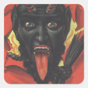 Krampus Fyrkantigt Klistermärke