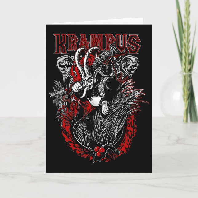 Krampus God Jul Holiday Jul Horror Xm Kort (Framsida)