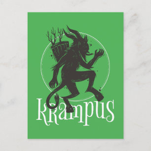Krampus Grönt Vykort