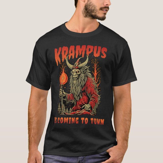 Krampus håller på att befinna sig i Helgdag för ju T Shirt (Framsida)