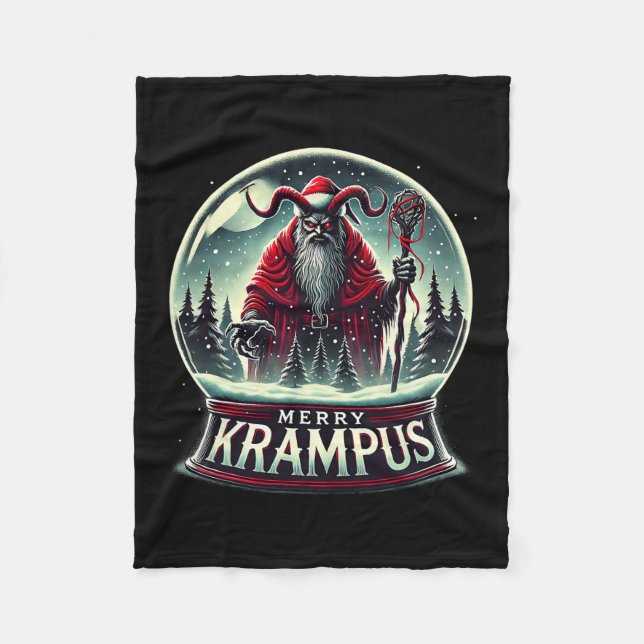 Krampus håller på att begå skräcken Merry Krampus  Fleecefilt (Framsidan)