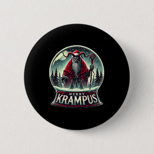 Krampus håller på att begå skräcken Merry Krampus Knapp