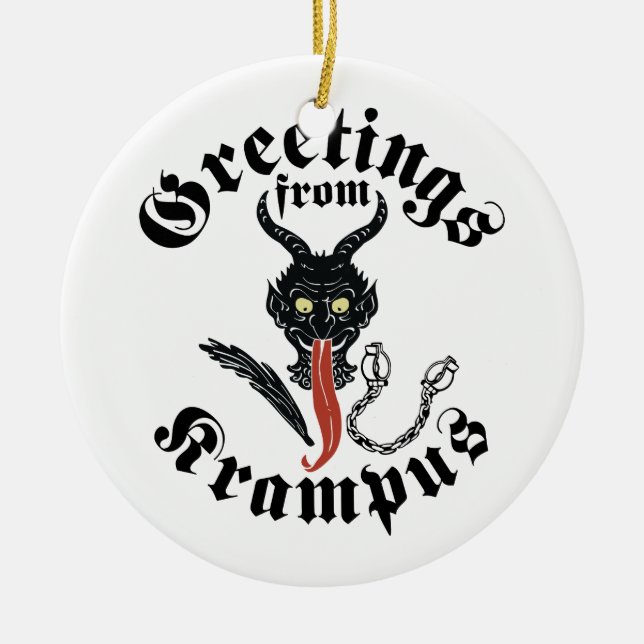 Krampus Hälsning Julgransprydnad Keramik (Framsidan)