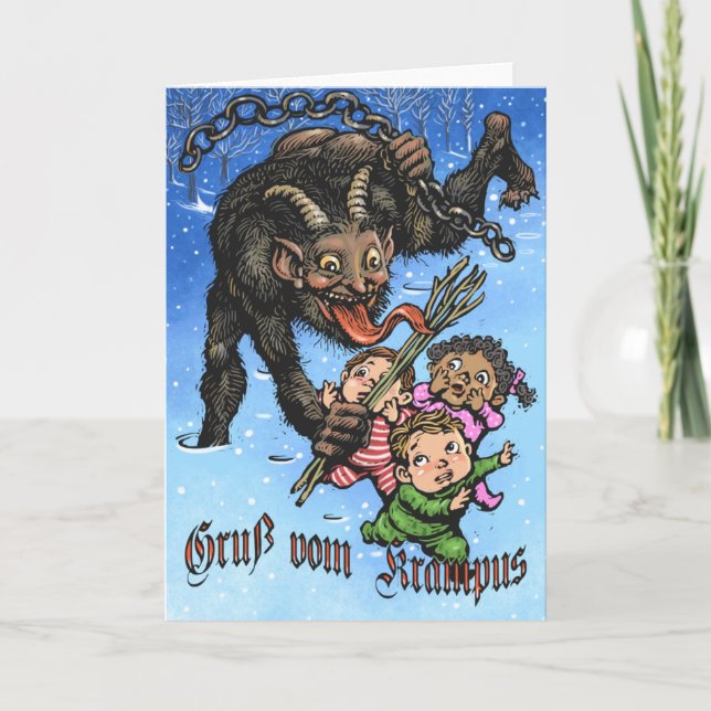 Krampus-hälsningskort Helgkort (Framsida)