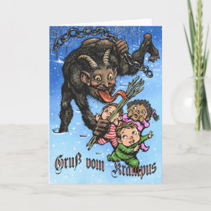Krampus-hälsningskort Helgkort
