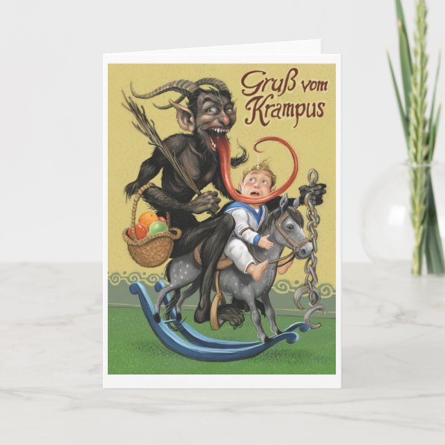 Krampus-hälsningskort Helgkort (Framsida)