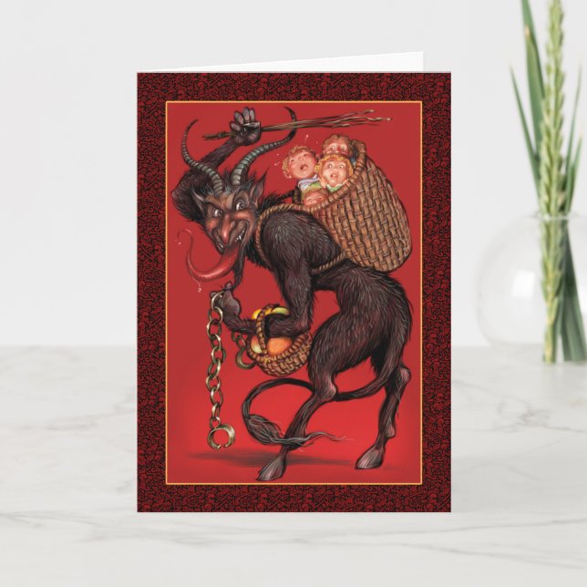 Krampus-hälsningskort Kort (Framsida)