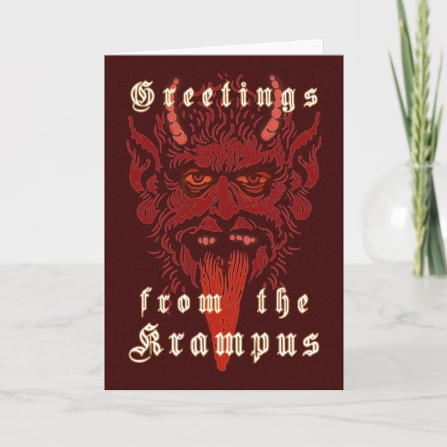 Krampus-huvudkort Kort (Framsida)