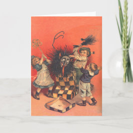 Krampus i en ask helgkort