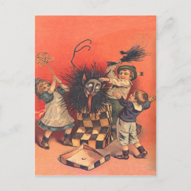 Krampus i en ask vykort (Framsida)