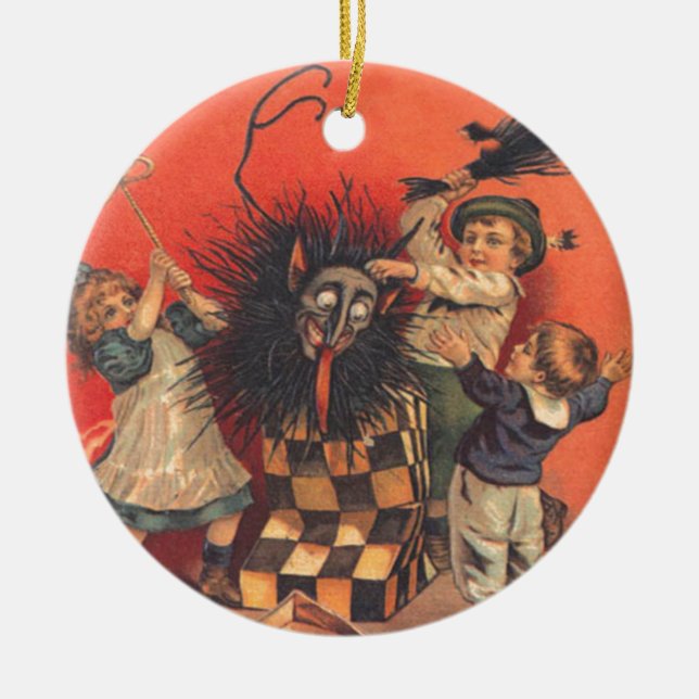 Krampus Jack-i-låda Julgransprydnad Keramik (Framsidan)
