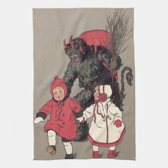 Krampus jagar barn Switch Kökshandduk (Vertikal)