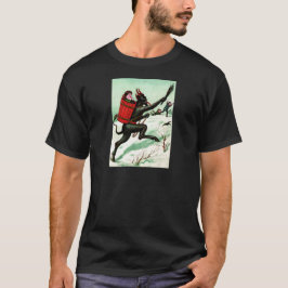 Krampus jagar elaka barn vinter snö t shirt