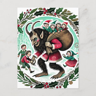 Krampus-jul Helg Vykort