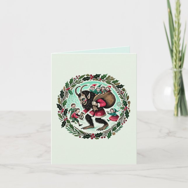 Krampus jul helgkort (Framsida)