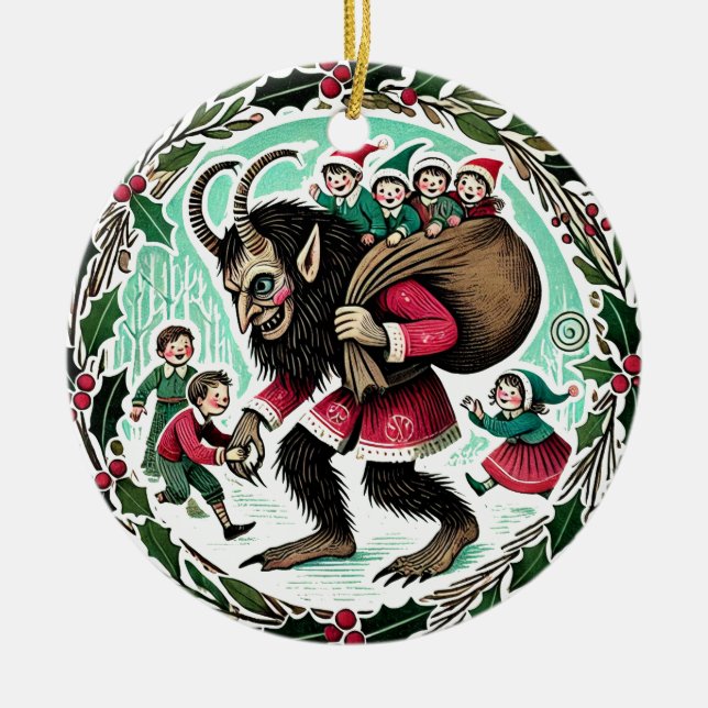 Krampus-jul Julgransprydnad Keramik (Framsidan)