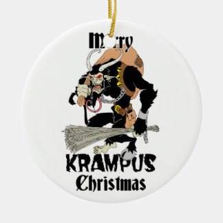 Krampus jul julgransprydnad keramik
