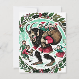 Krampus jul julkort