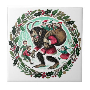 Krampus jul kakelplatta