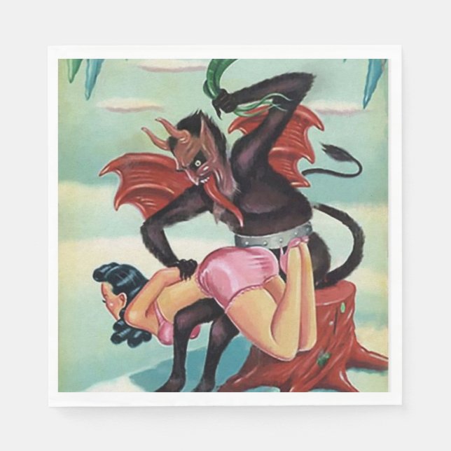 Krampus-jul Pappersservett (Framsidan)