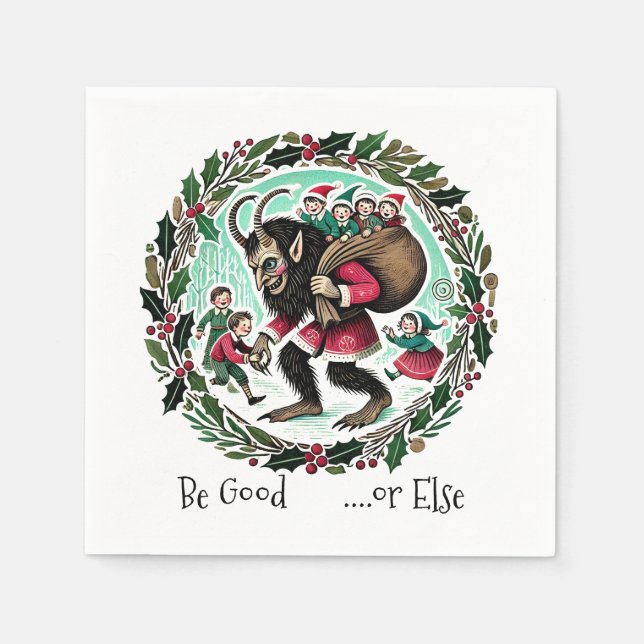 Krampus-jul Pappersservett (Framsidan)